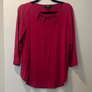 Karen Kane Women's Fuchsia Blouse with Keyhole Detail small NWT